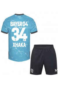 Bayer Leverkusen Granit Xhaka #34 Jalkapallovaatteet Lasten Kolmas peliasu 2023-24 Lyhythihainen (+ Lyhyet housut)